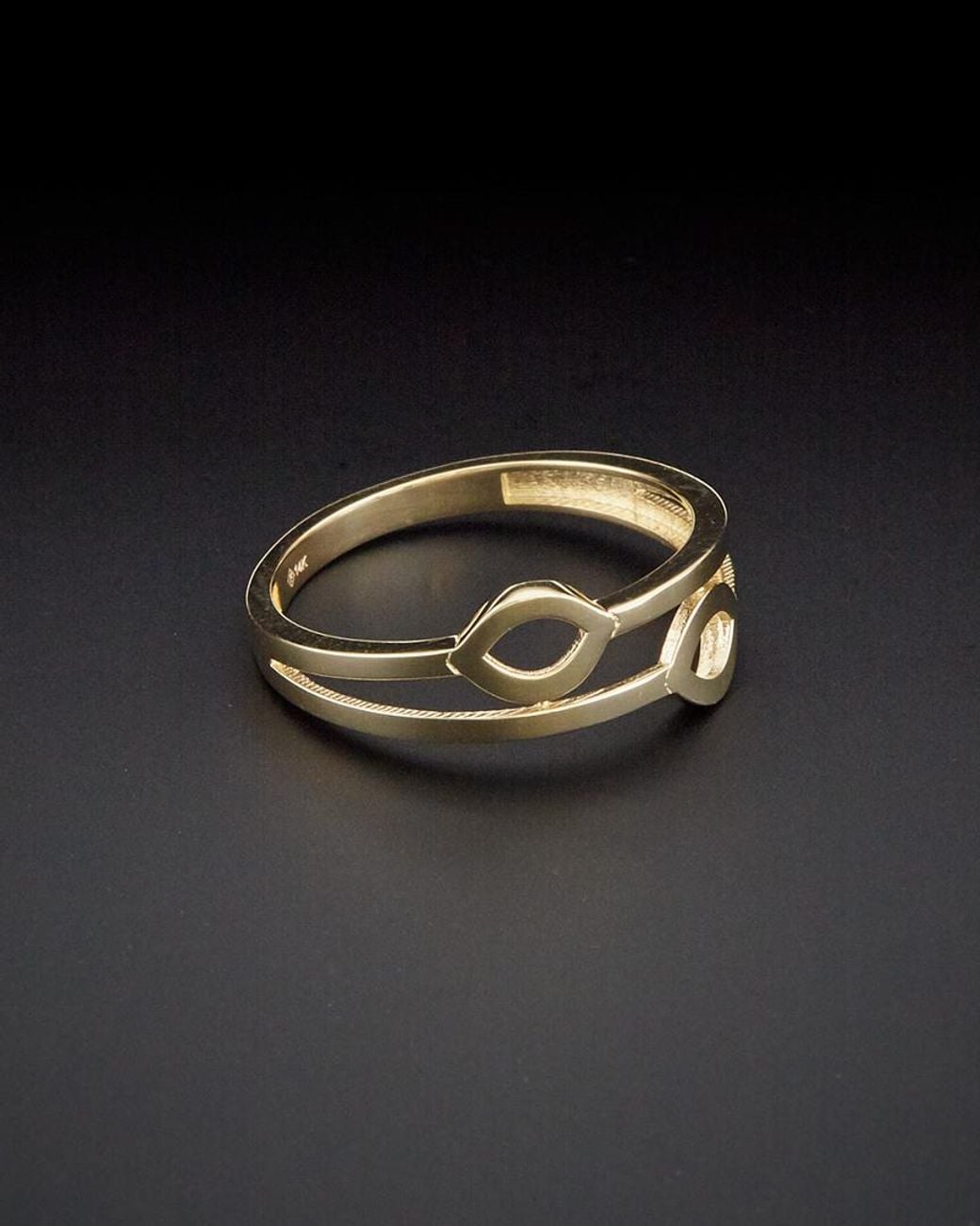 Italian Gold Black 14k Double Marquise Ring