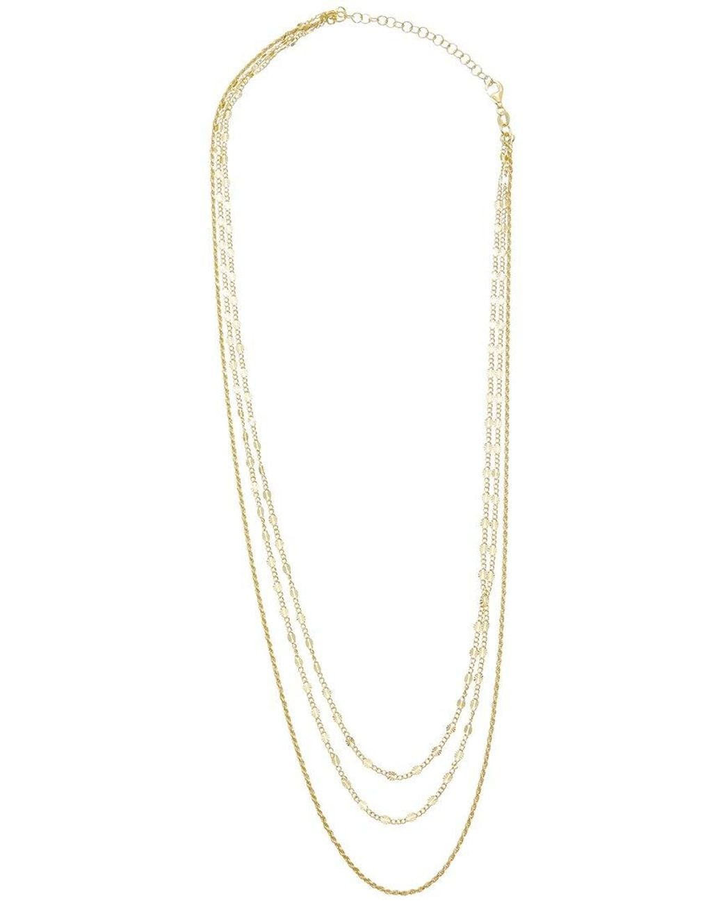 Italian Gold Over Silver Metallic 18K Plated Multi Strand Necklace
