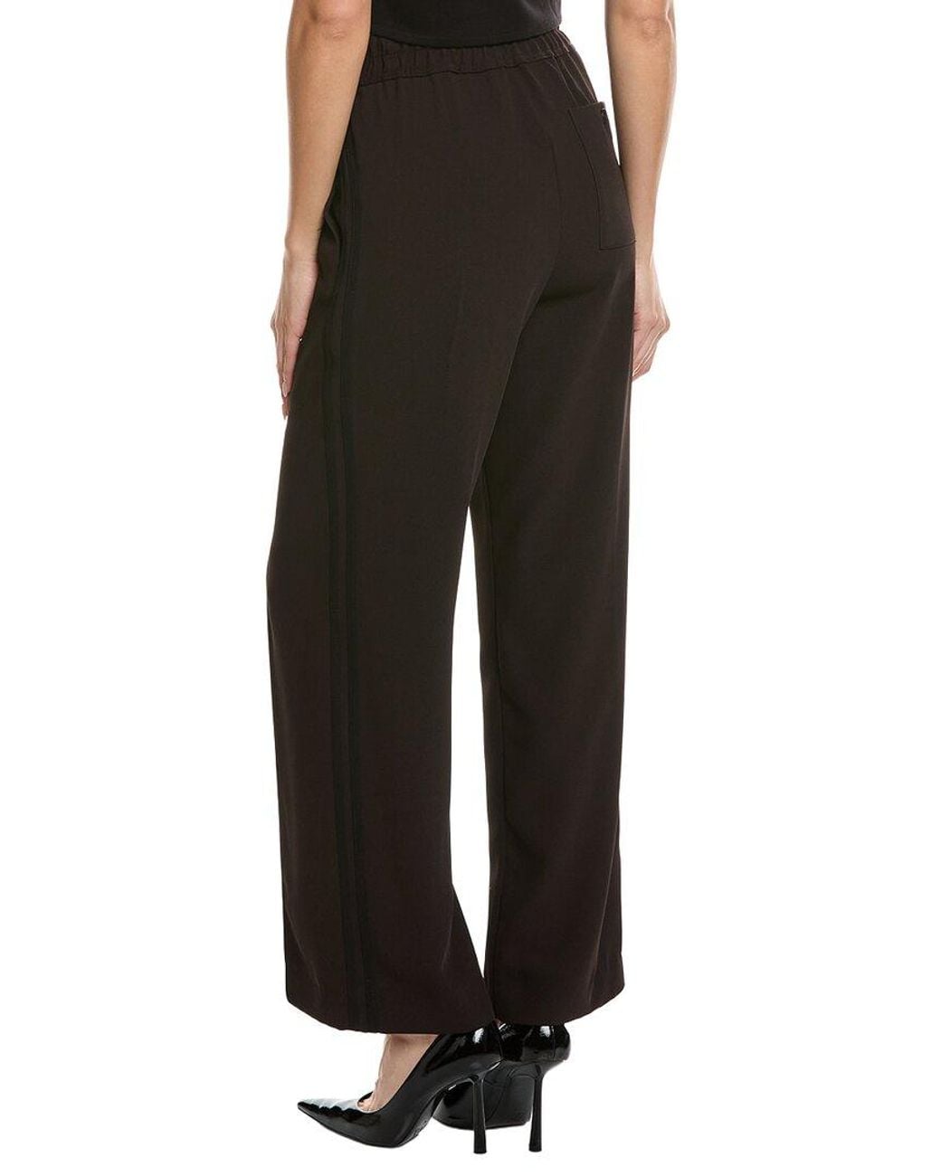 Reiss Black Orla Wide Leg Trouser