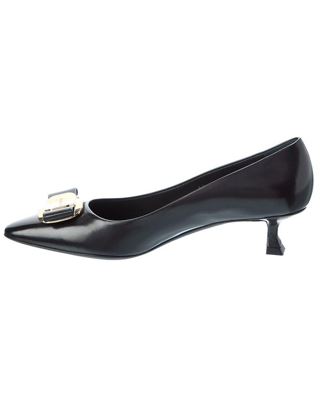 Ferragamo Black Zelma Leather Pump