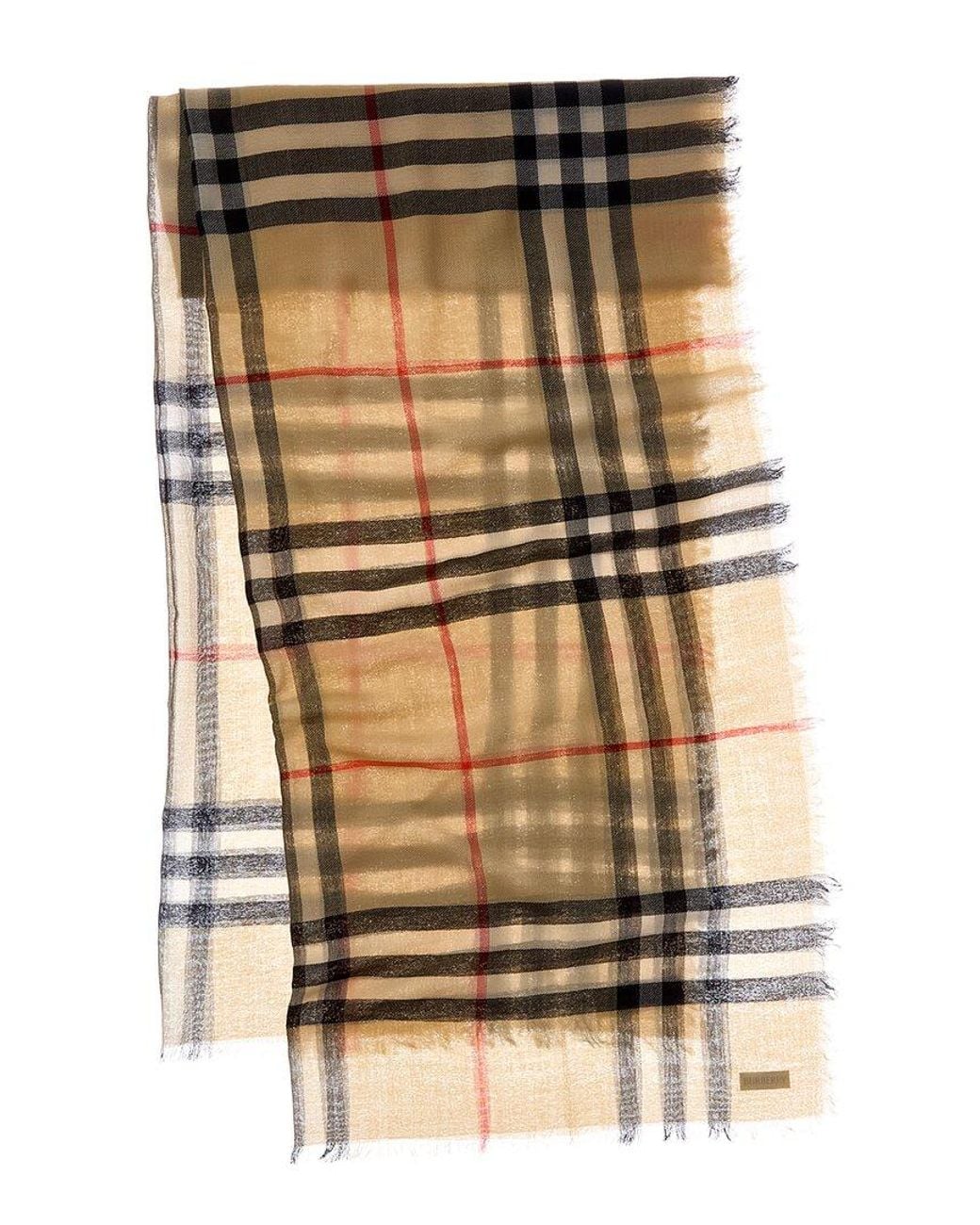 Burberry Green Check Wool Scarf