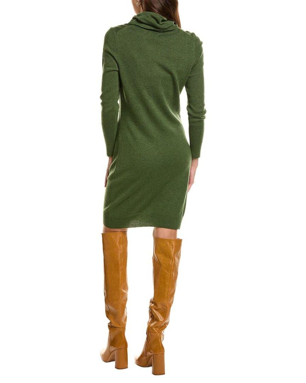 Forte Green Turtleneck Wool & Cashmere-Blend Sweaterdress