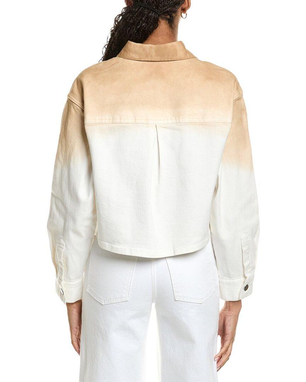 Kenneth Cole White Oversized Cropped Shacket
