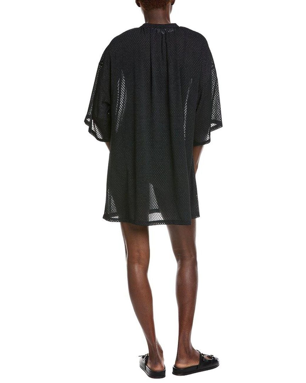 Tommy Bahama Black Textured Dot Tunic