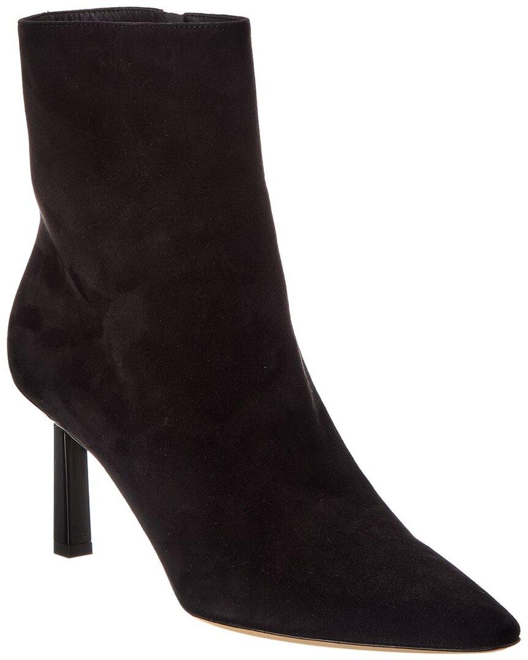 Ferragamo Black Janna 70 Suede Bootie