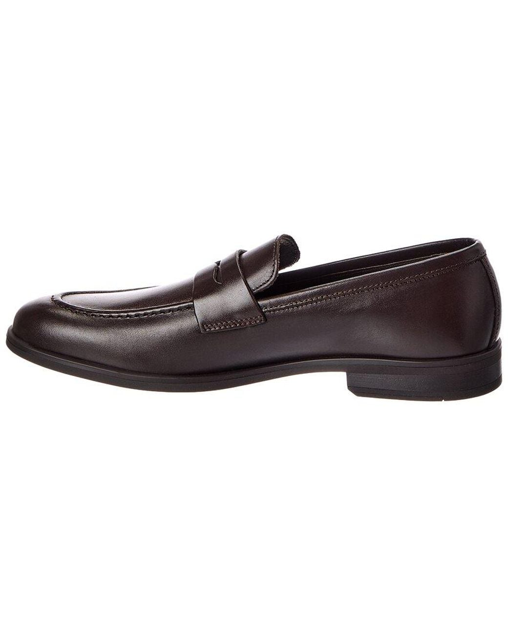 M by Bruno Magli Brown Fabrizio Leather Penny Loafer for men