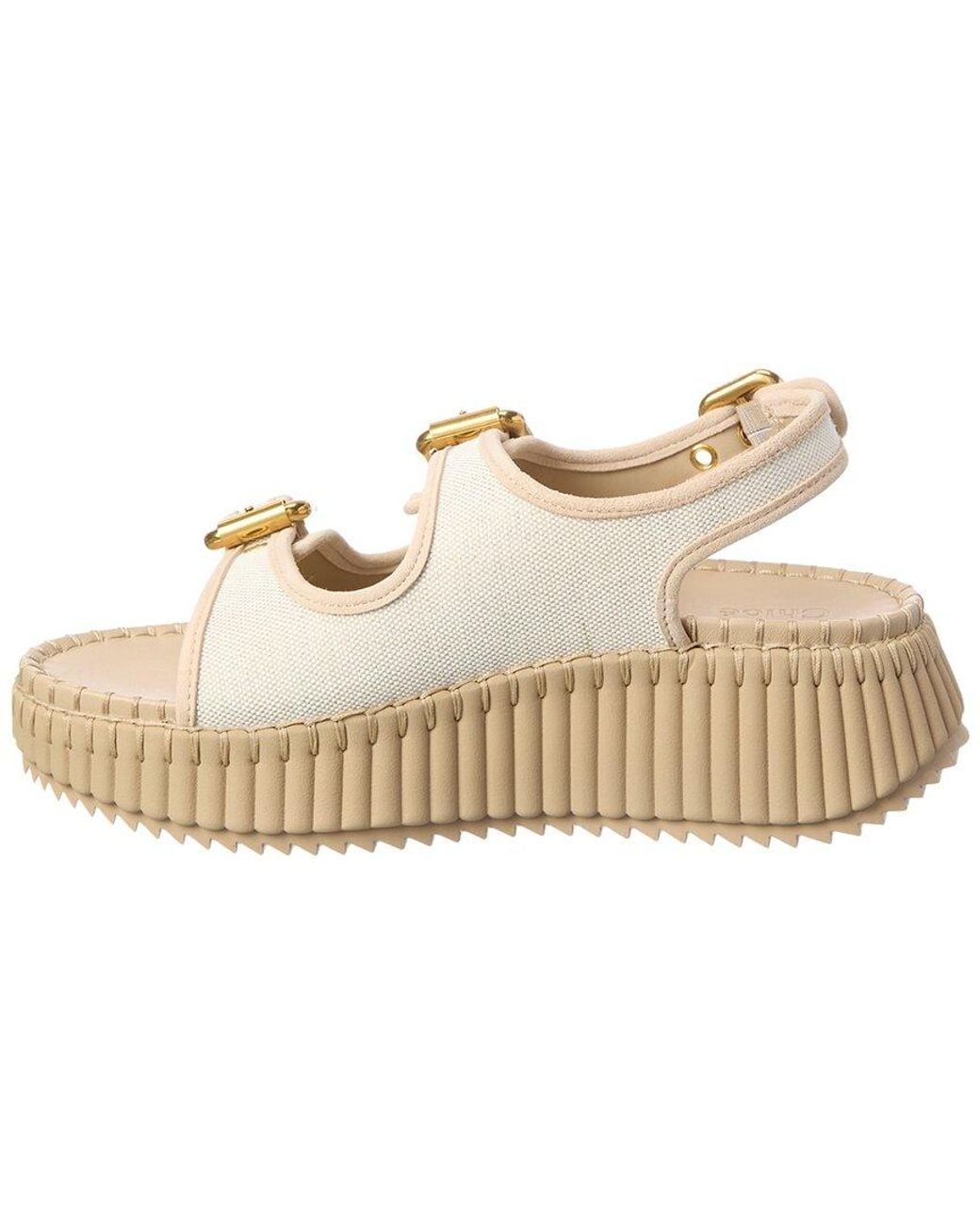 Chloé Natural Nama Canvas Sandal