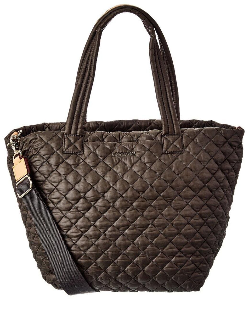 MZ Wallace Brown Medium Metro Nylon & Leather Tote Deluxe