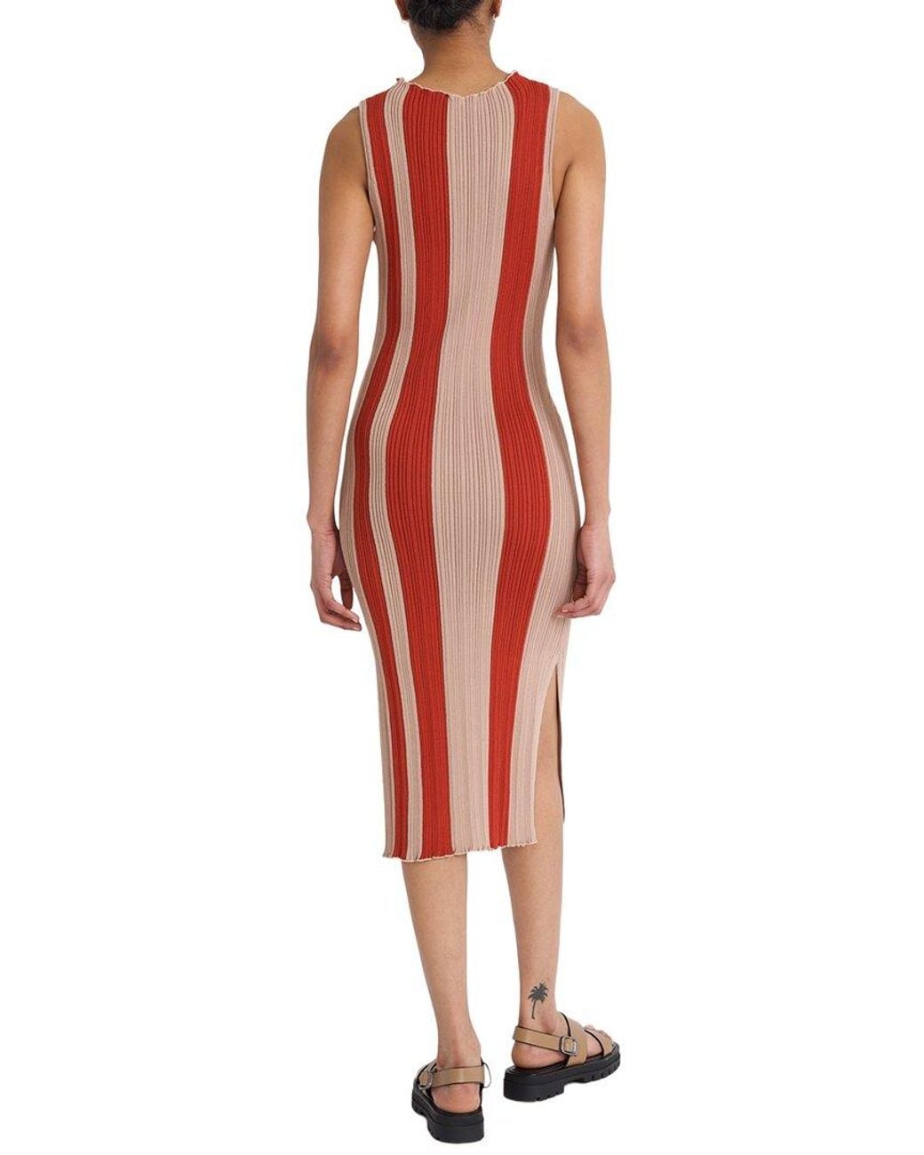 Luxely Red Midi Sweater Dress