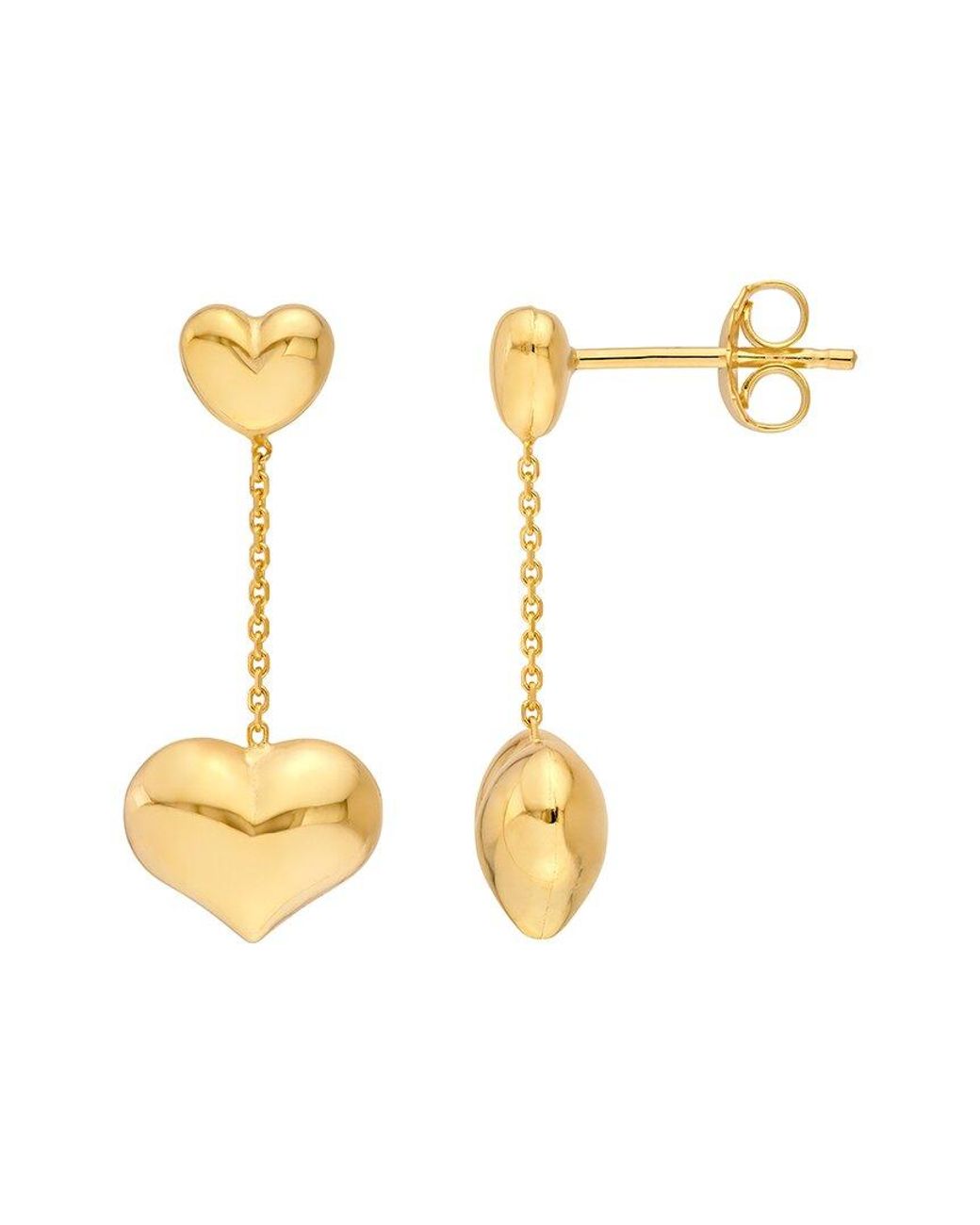 HAWLEY ST Metallic 14K Heart Earrings