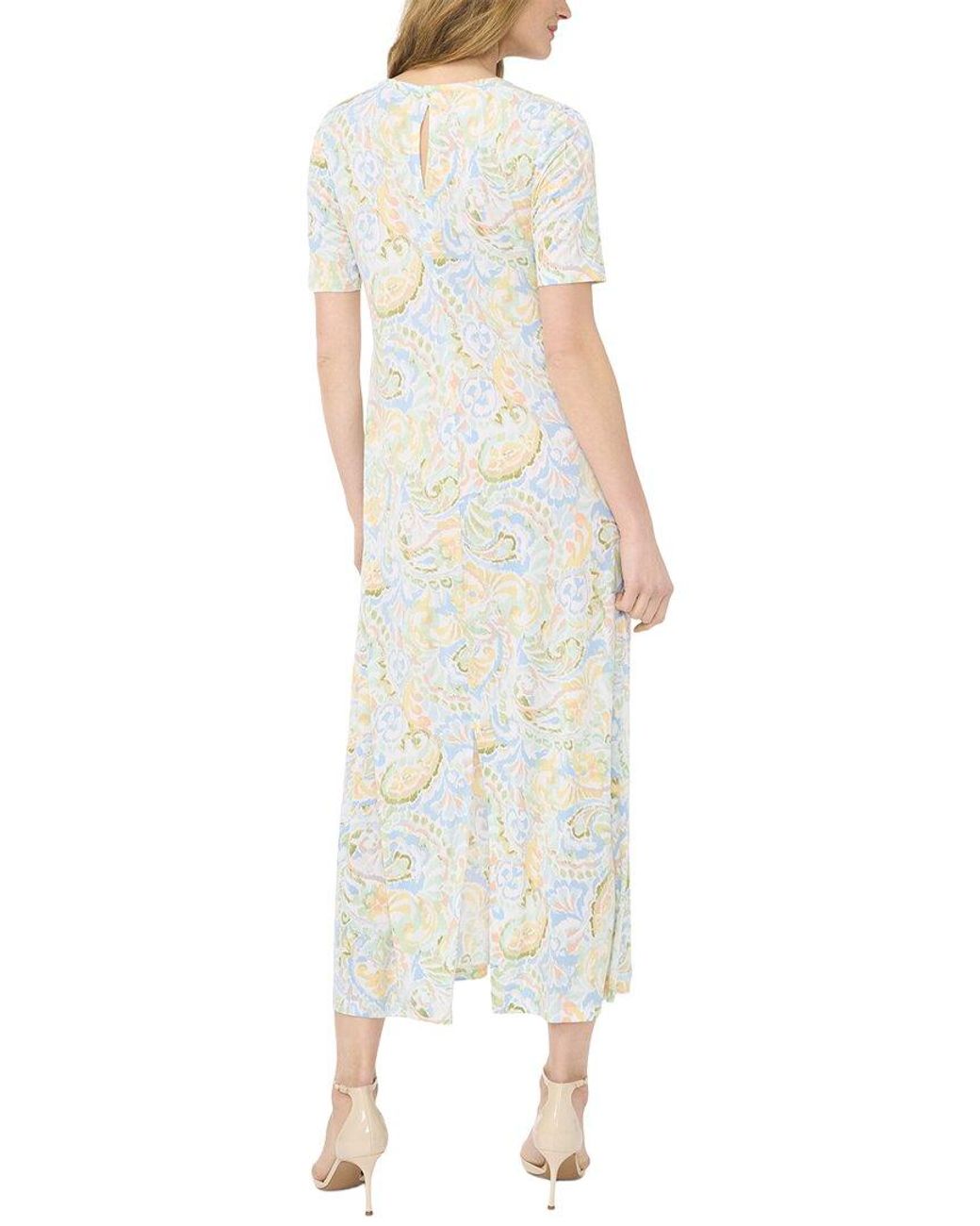 Vince Camuto White 3/4 Sleeve Crewneck Maxi Dress