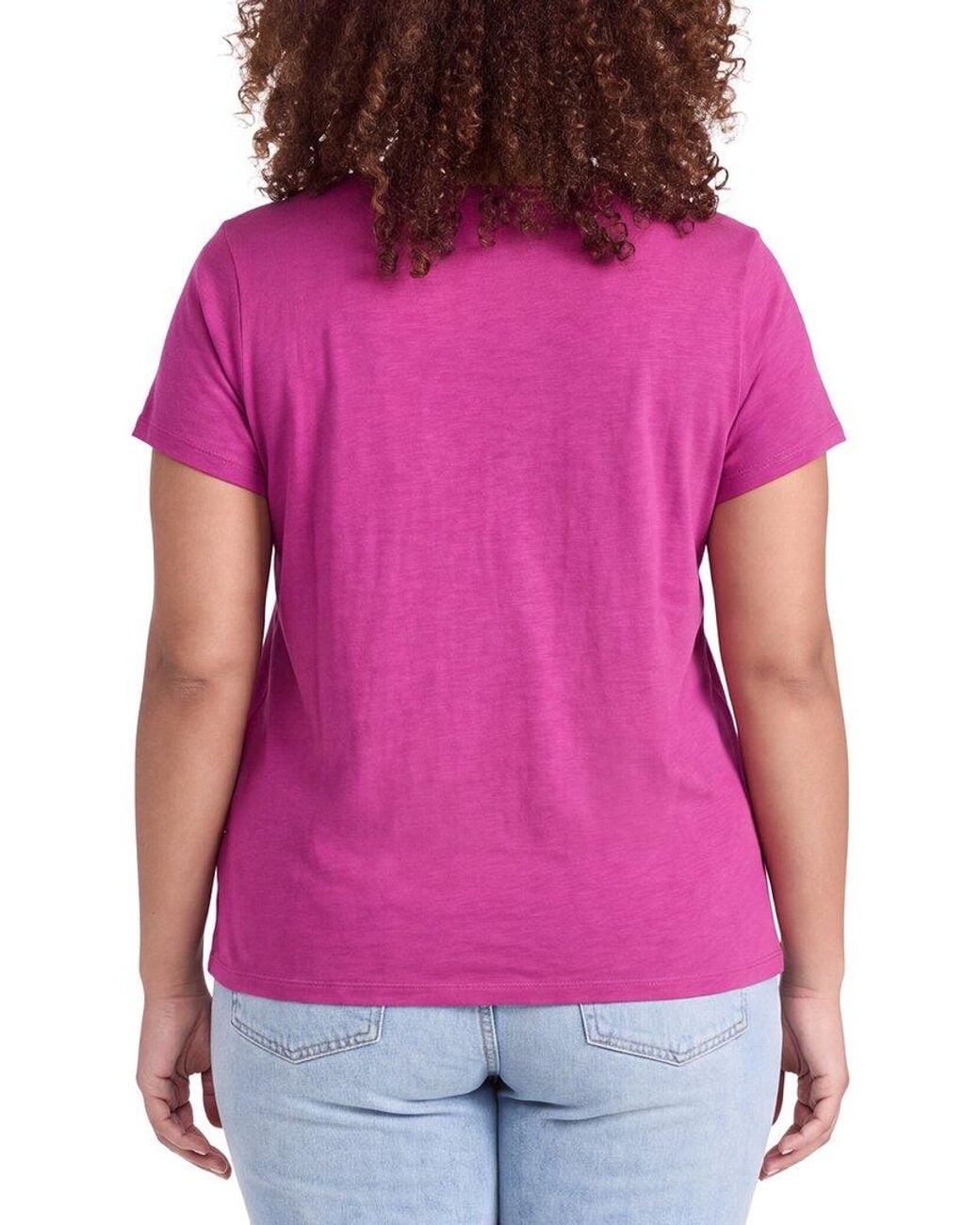 Eileen Fisher Purple Plus V-Neck T-Shirt