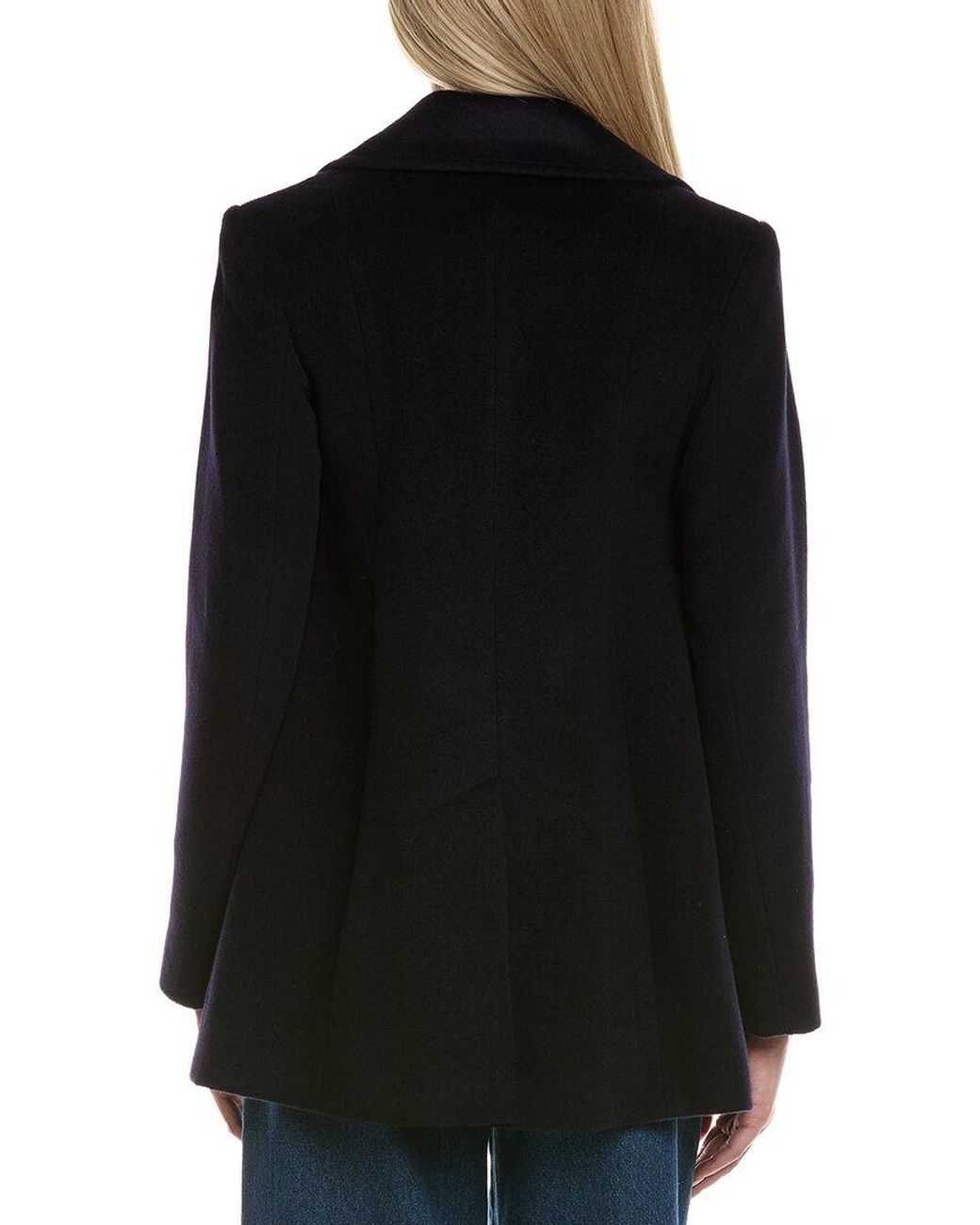 Fleurette Black Wool-Blend Coat