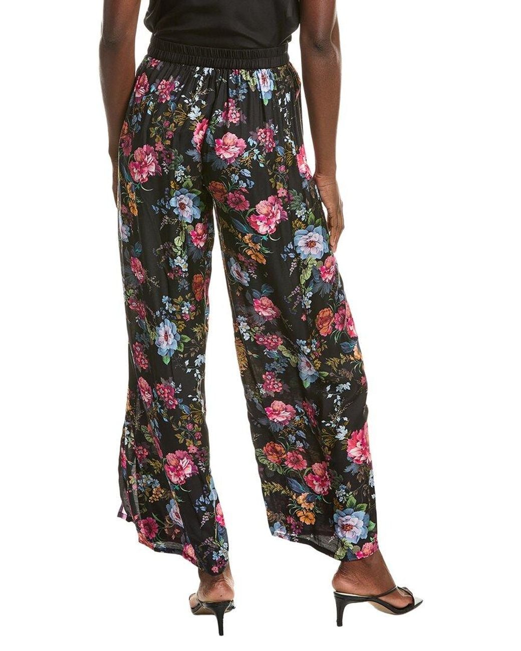 Johnny Was White Silk-Blend Wrap Pant