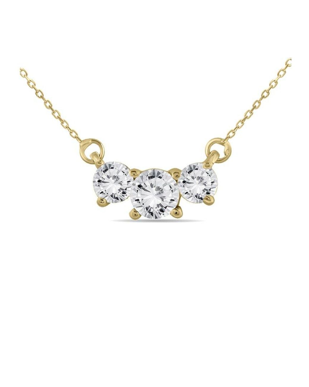 Diamond Select Cuts Metallic 14K 0.96 Ct. Tw. Diamond Necklace