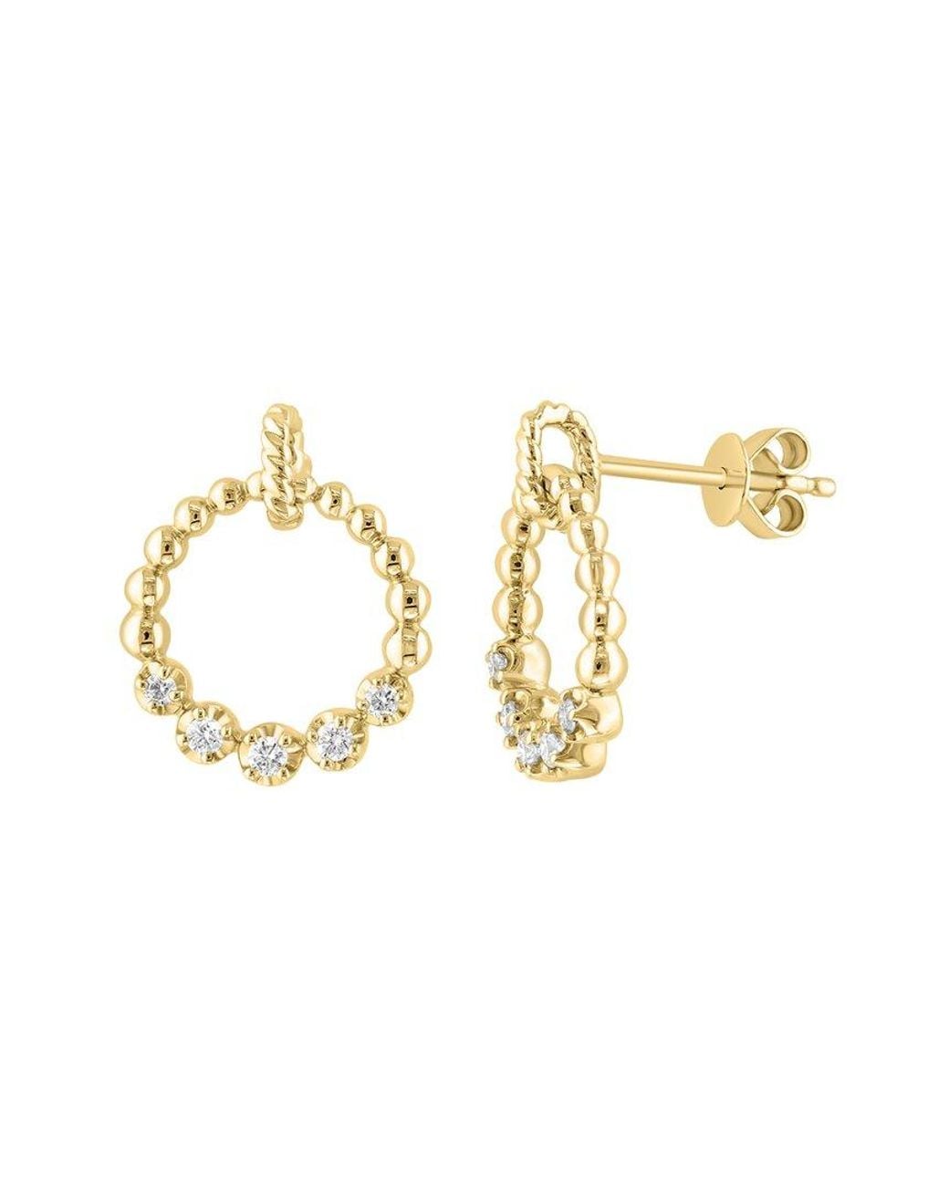 Effy Fine Jewelry Metallic 14K 0.25 Ct. Tw. Diamond Earrings