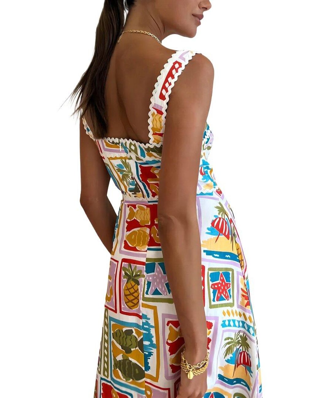 AMINA GLAM White Midi Dress
