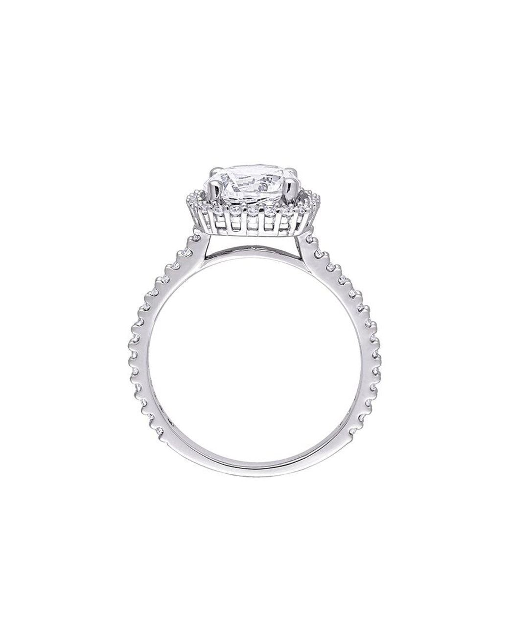 Rina Limor White 2.92 Ct. Tw. Lab-Grown Created Sapphire Halo Ring