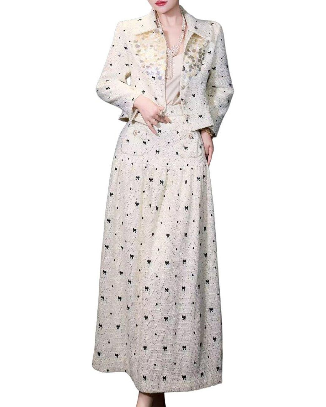 BRC By BURRYCO White 2Pc Shirt & Skirt Set