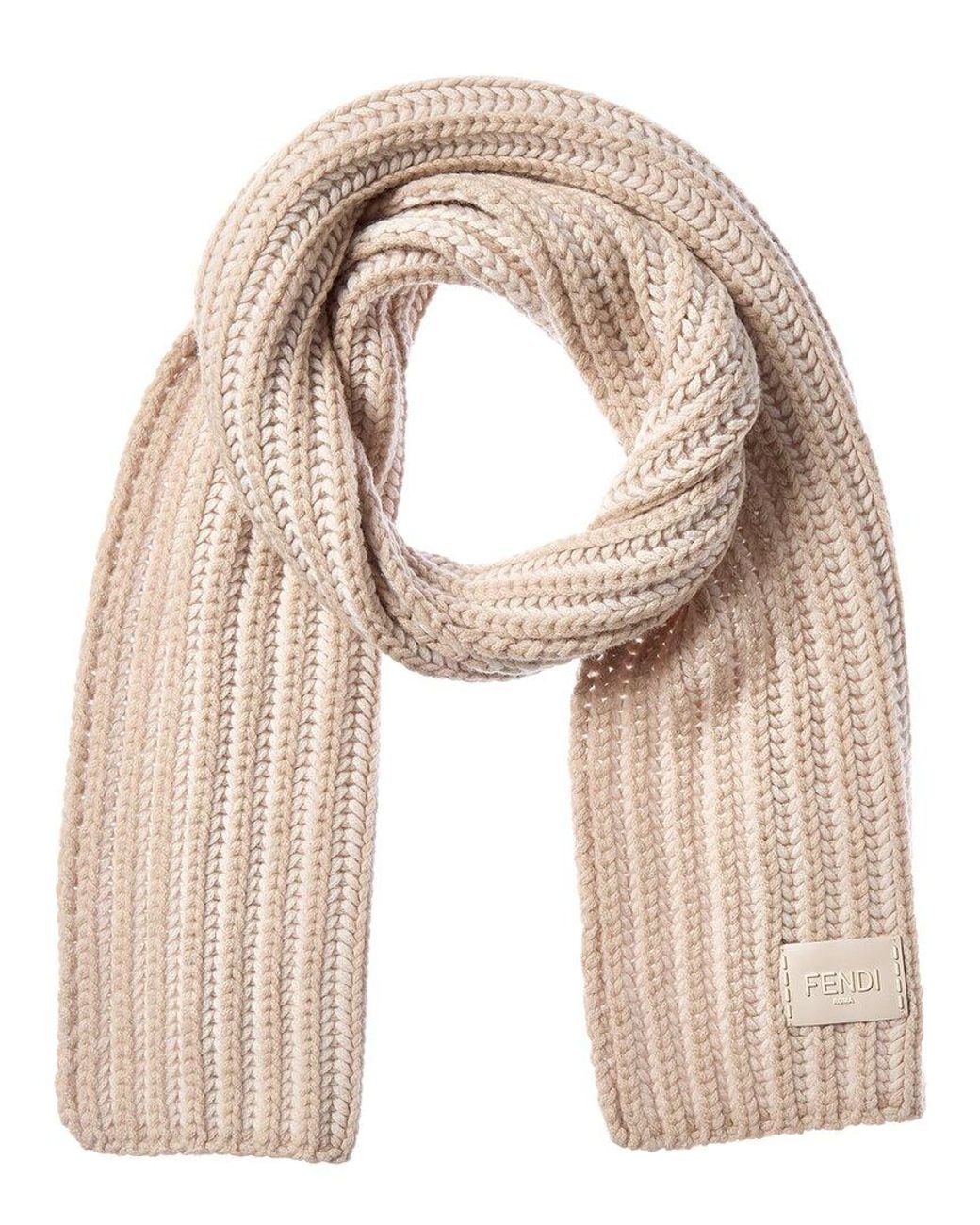 Fendi Natural Wool & Cashmere-Blend Scarf