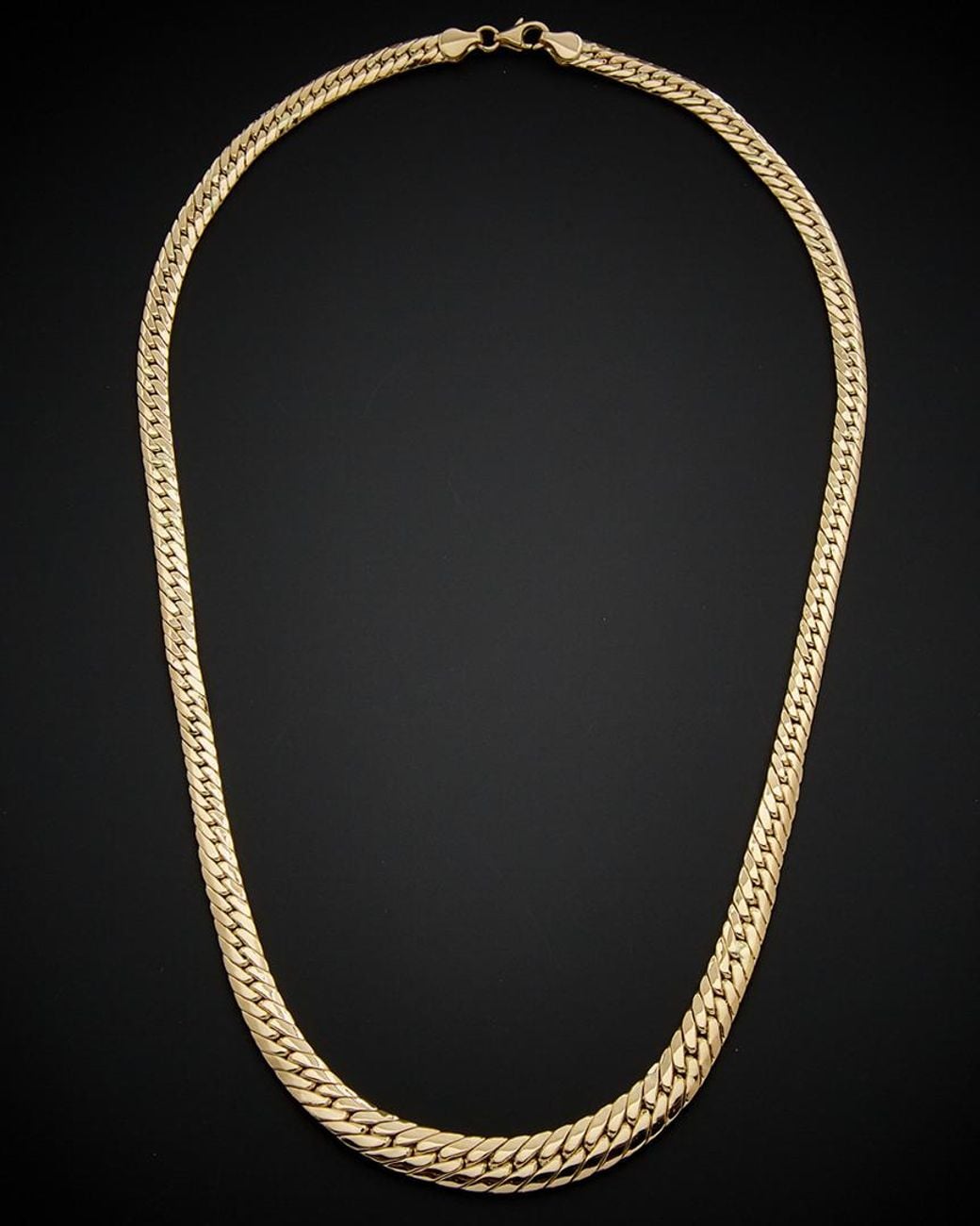 Italian Gold Black 14k Graduated Cuban Link Necklace