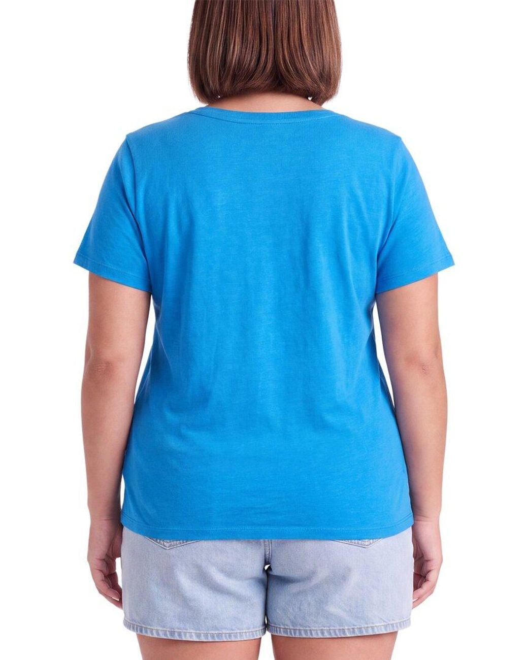 Eileen Fisher Blue Plus V-Neck T-Shirt