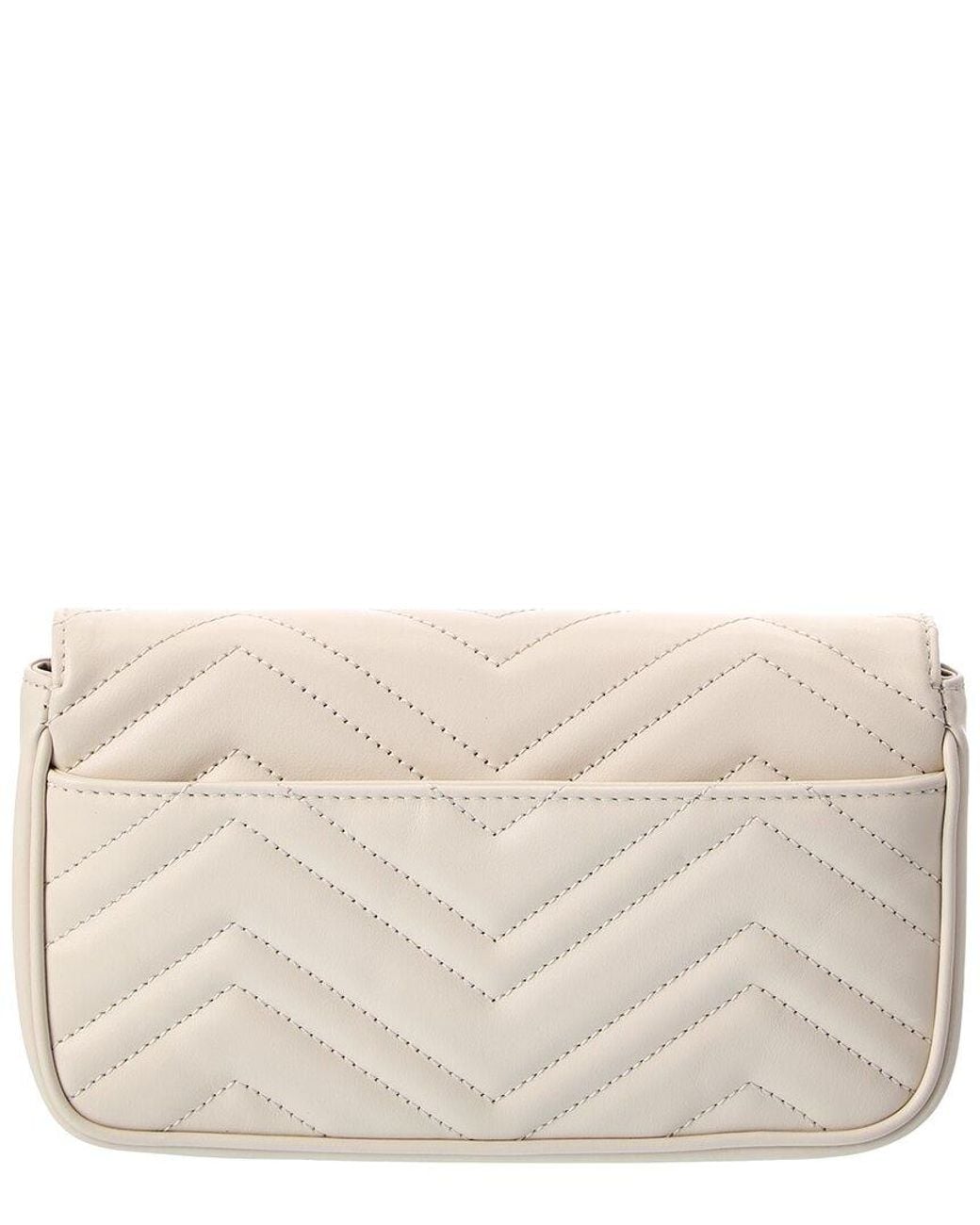 Gucci Natural Gg Marmont Small Leather Shoulder Bag