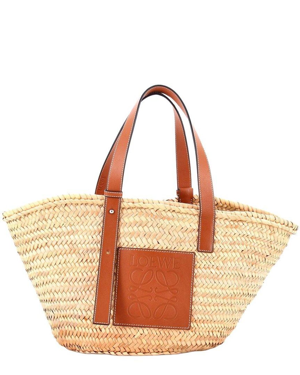 Loewe Brown Raffia Basket Tote Medium (Authentic Pre-Loved)