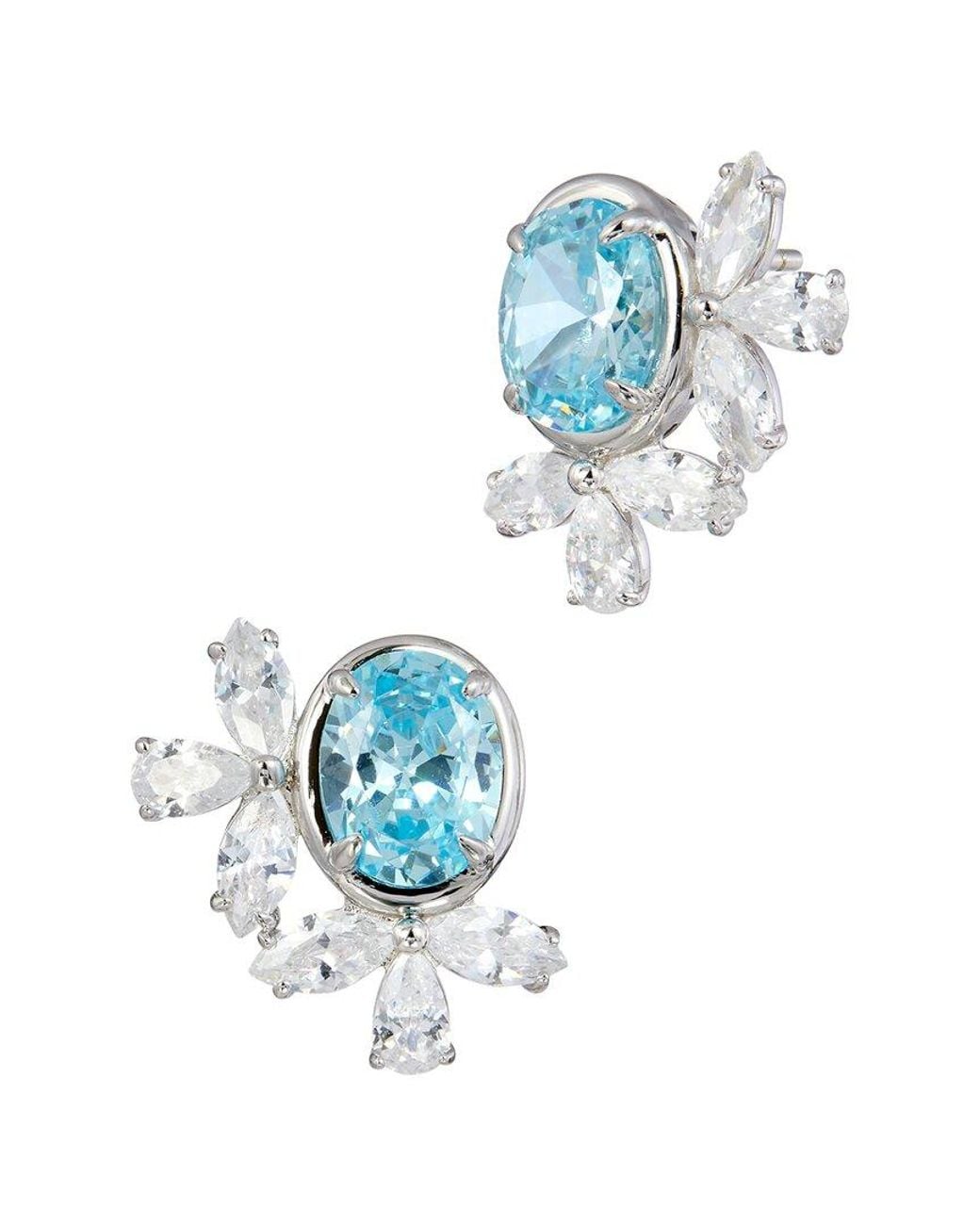 Savvy Cie Blue Cz Stud Earrings