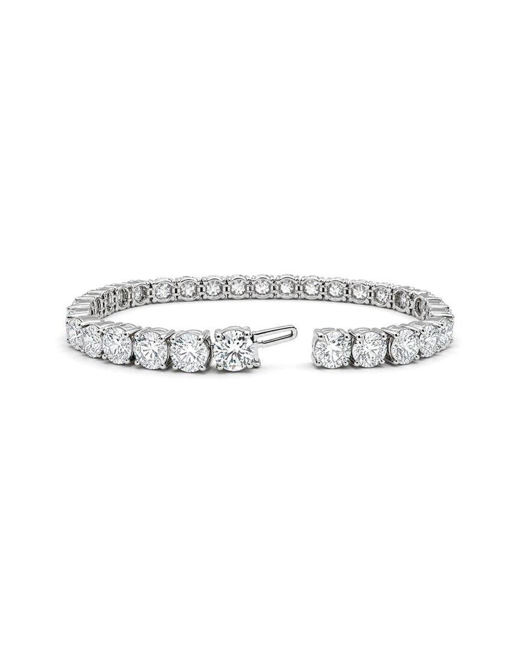 Prince Diamond & Jewelry White 14K 26.00 Ct. Tw. Lab-Grown Diamond Tennis Bracelet