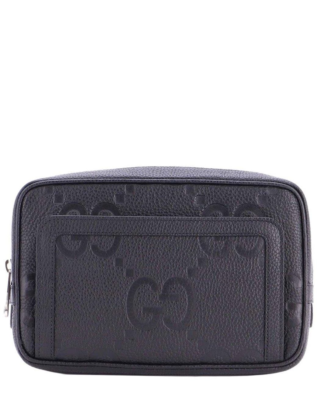 Gucci Gray Belt Bag Jumbo Gg Embossed Small (Authentic Pre-Loved)