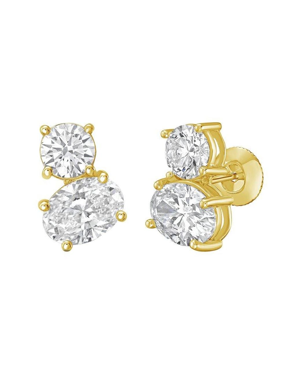 Diana M Metallic 14K 12.00 Ct. Tw. Two-Stone Earrings