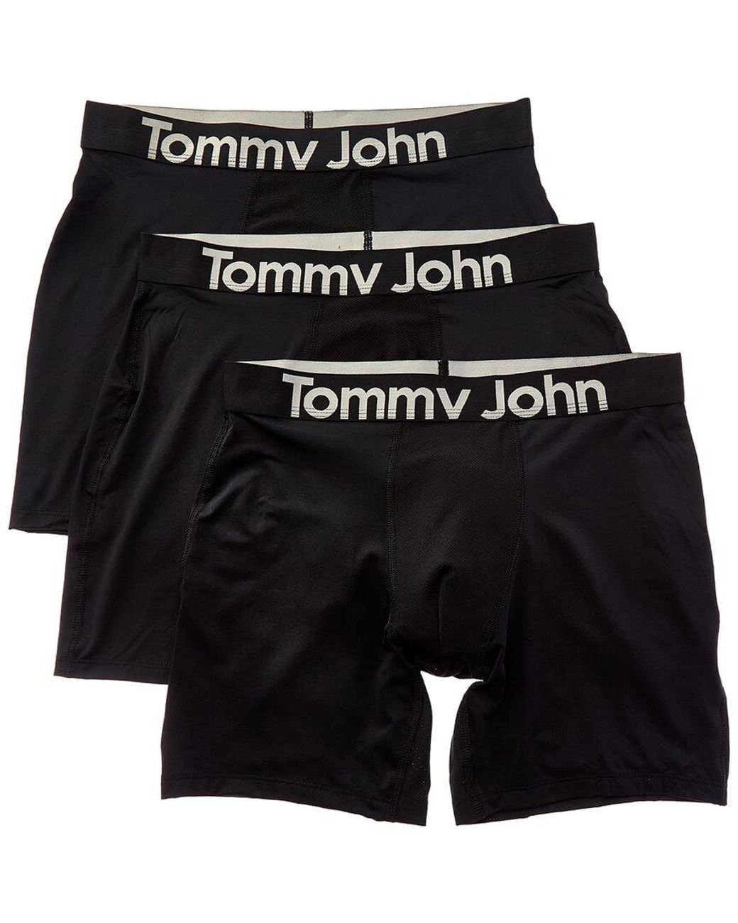 Tommy John Black Set Of 3 360 Sport Micro 6In Boxer Brief for men