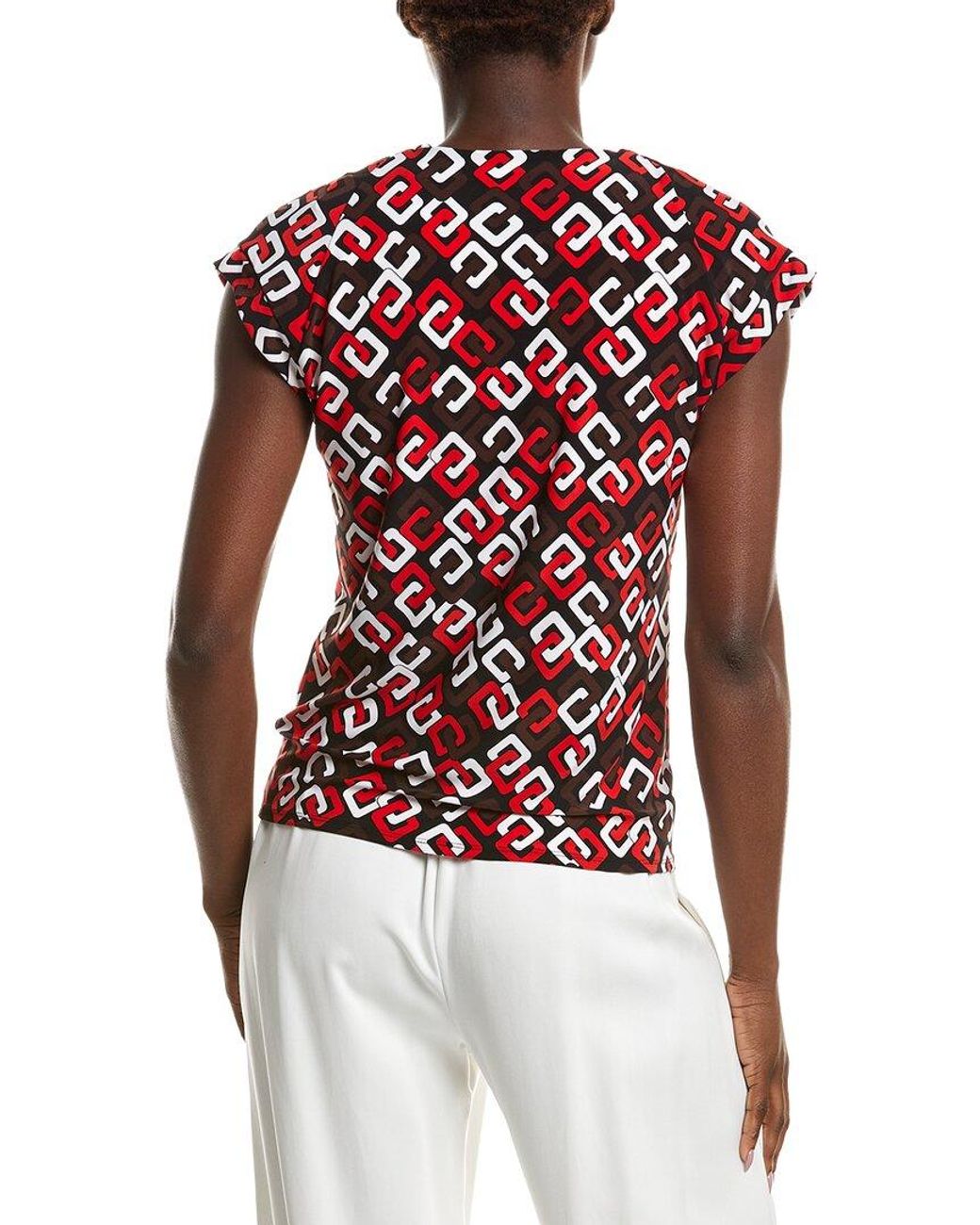 Anne Klein Red Printed Top