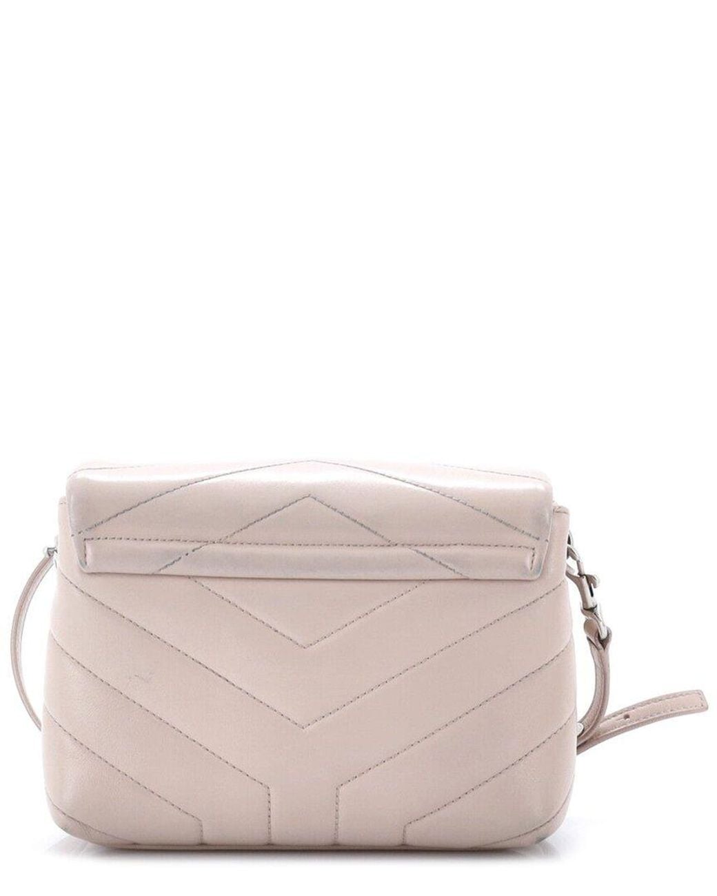 Saint Laurent Pink Matelasse Chevron Leather Loulou Shoulder Bag Toy (Authentic Pre-Loved)