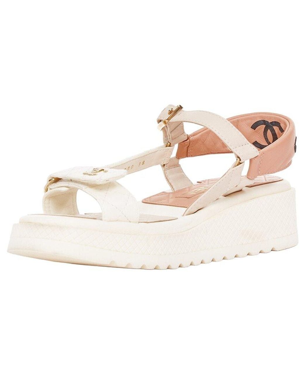 Chanel Multicolor Leather 2023 Quilted Sandal (Authentic Pre-Loved)