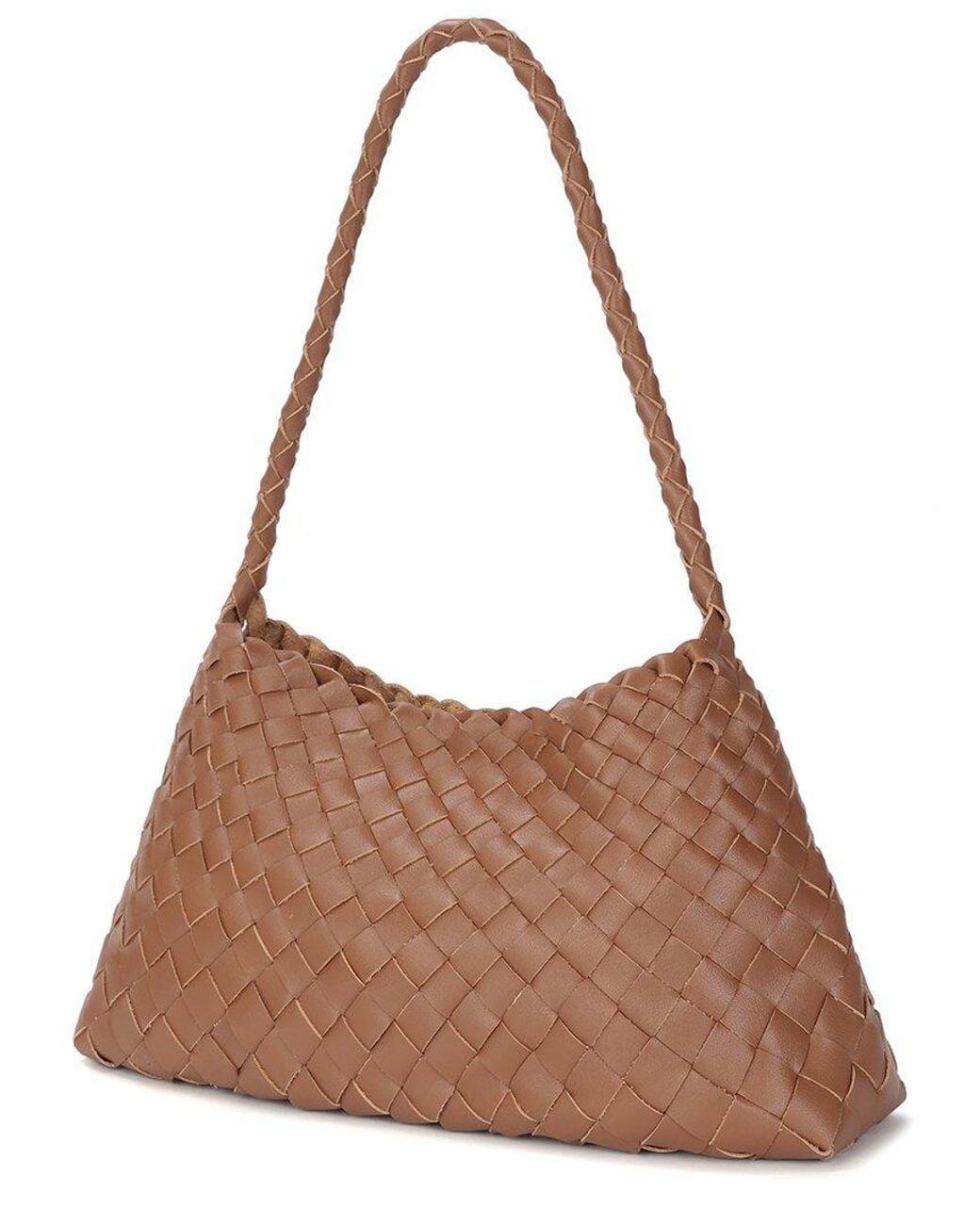 Tiffany & Fred Paris Brown Hand-Woven Leather Shoulder Bag