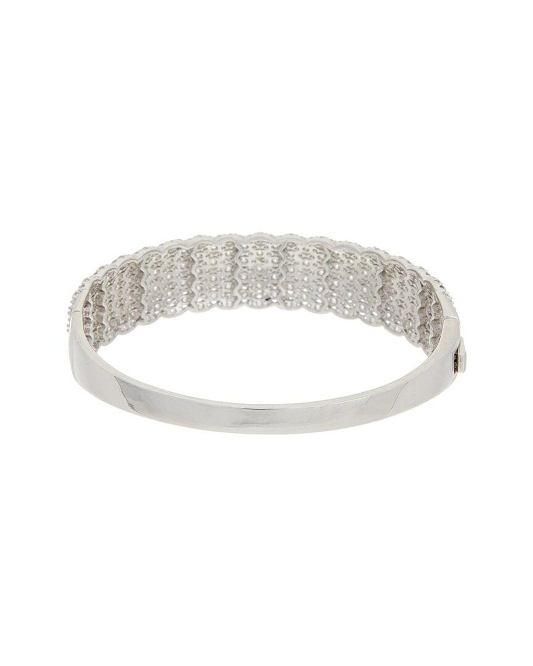 Juvell White 18K Plated Cz Bangle Bracelet