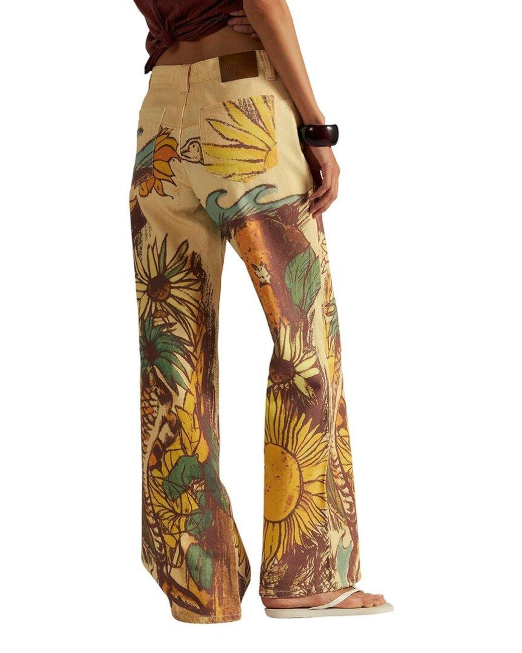 Free People Multicolor Printed Straight Leg Jean