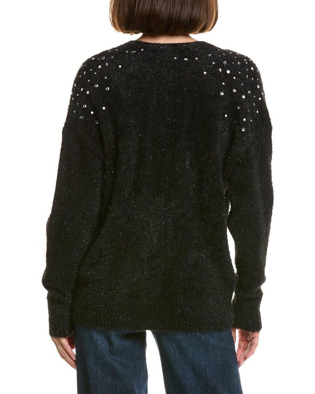 Karl Lagerfeld Black Embellished Shoulder Cardigan