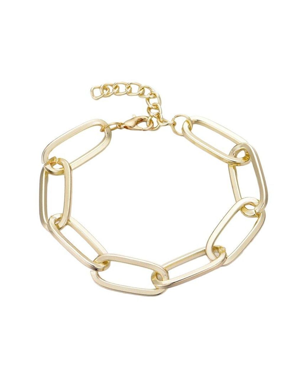 Adornia Metallic Plated Chunky Paperclip Chain Bracelet