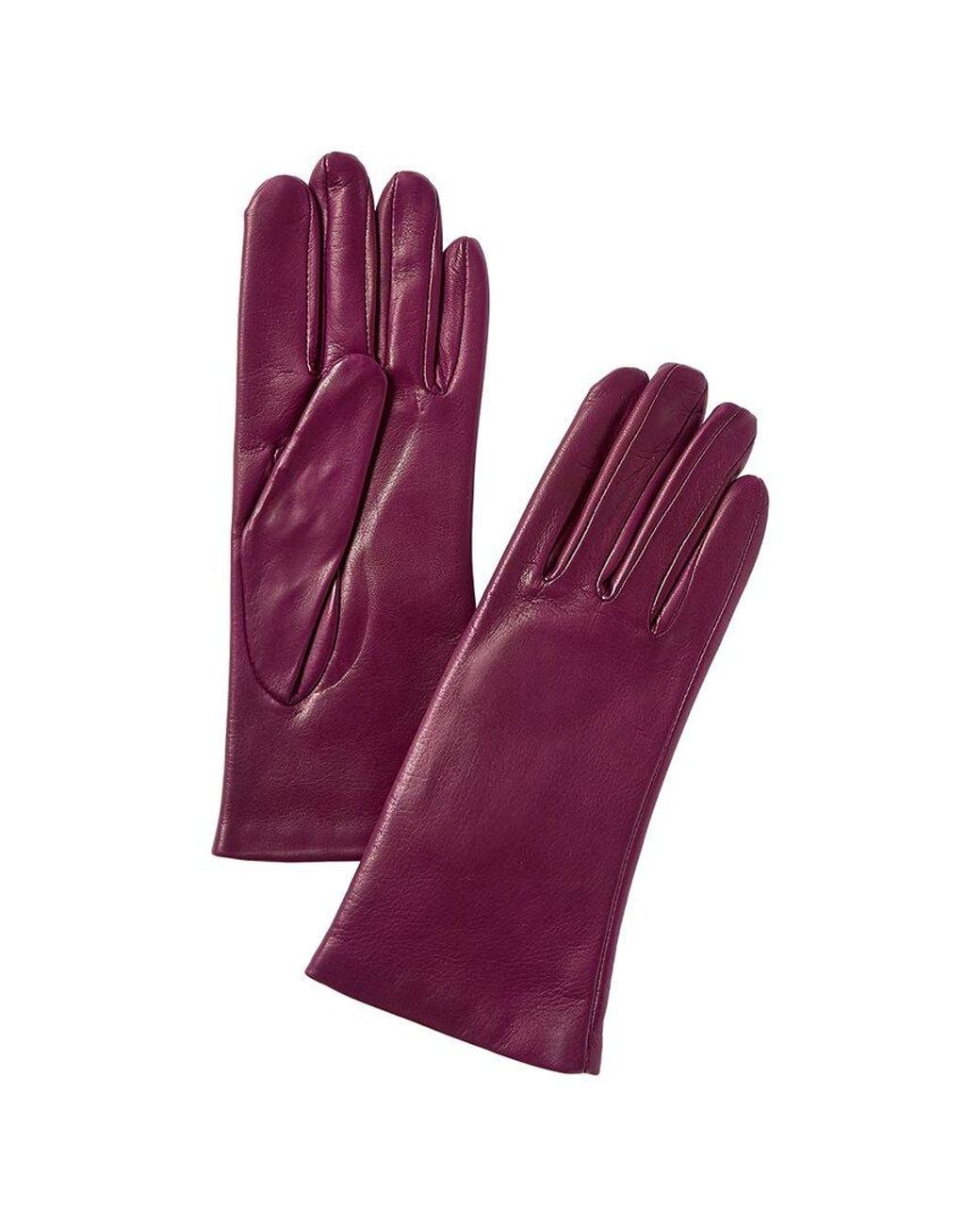 Portolano Purple Cashmere-Lined Leather Gloves