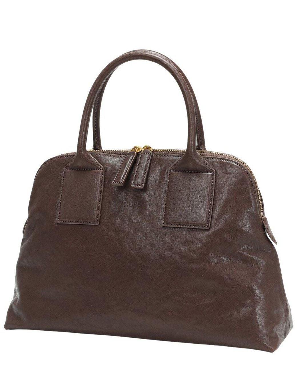 Tiffany & Fred Paris Brown Classic Leather Dome Satchel