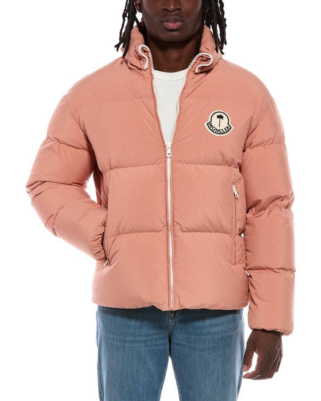 Palm Angels Orange Down Puffer Coat for men