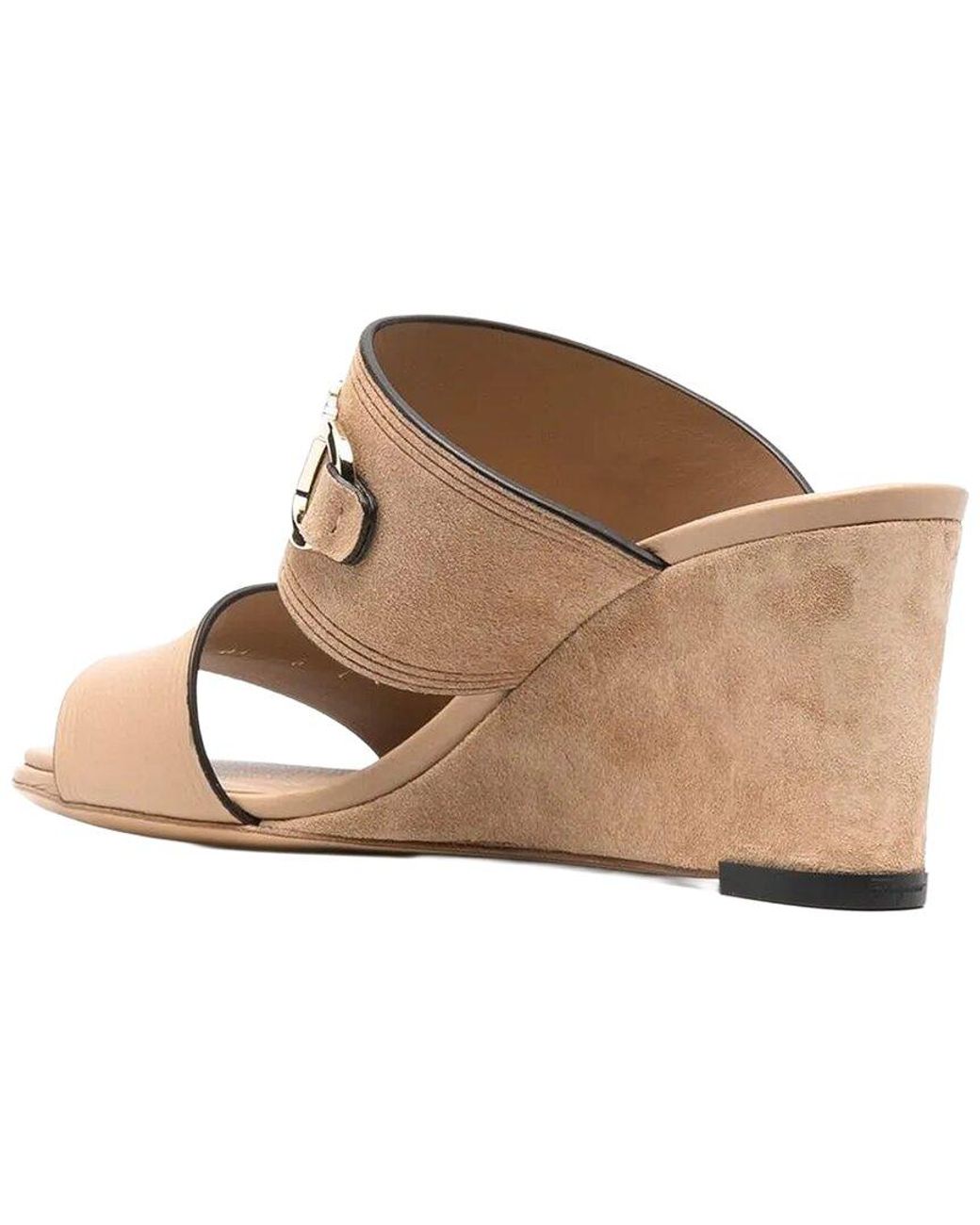 Ferragamo Multicolor Chaim 75Mm Suede Wedge Sandal