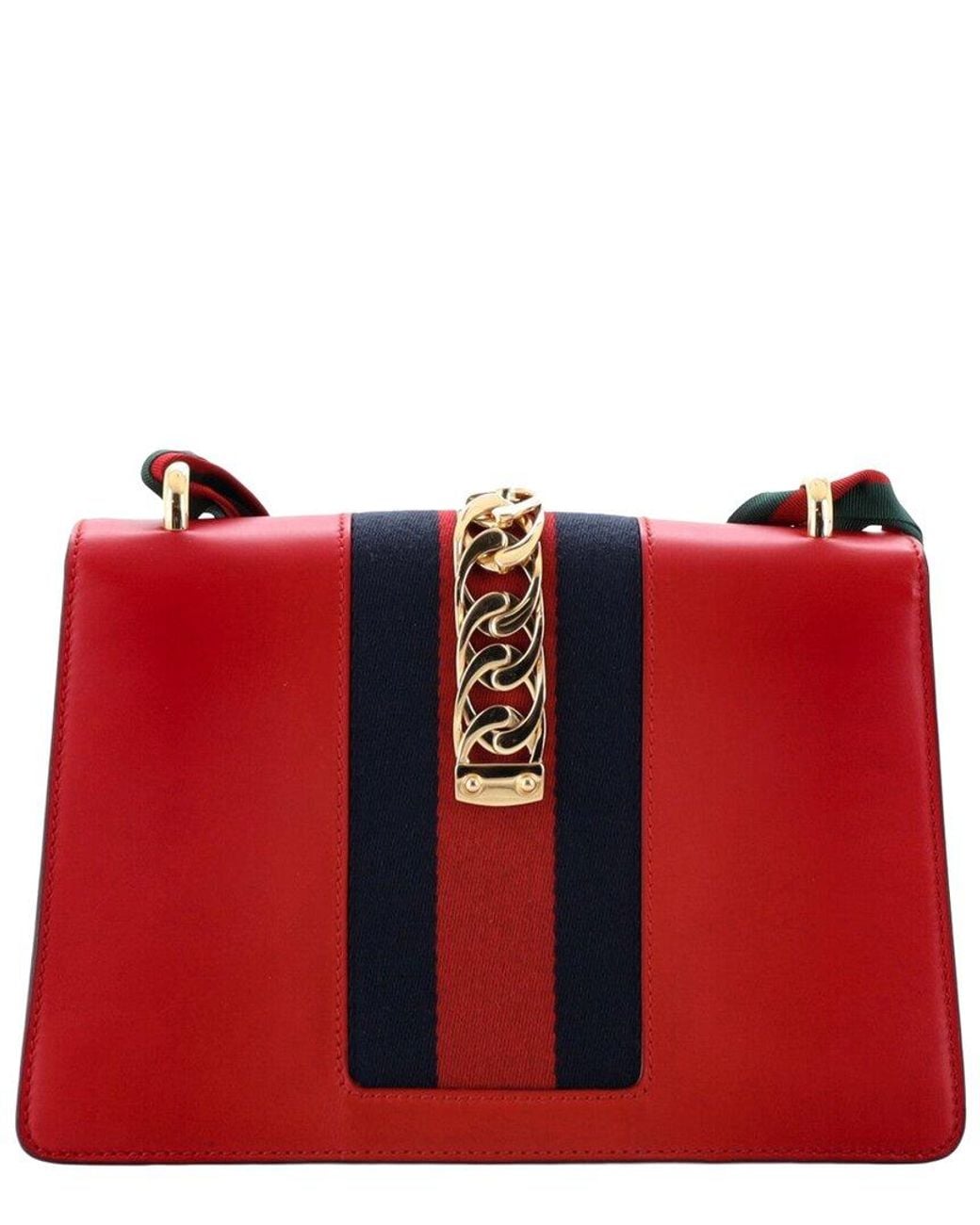 Gucci Red Leather Sylvie Shoulder Bag Small (Authentic Pre-Loved)