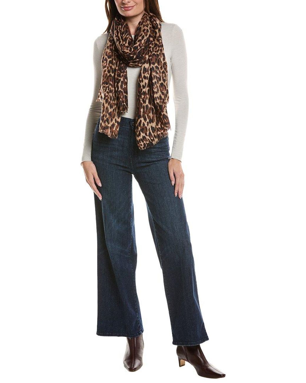 Sofiacashmere Multicolor Sofiacashmere Leopard Print Lightweight Cashmere Scarf