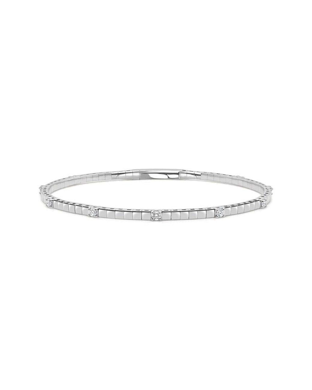 Sabrina Designs White 14K 0.32 Ct. Tw. Diamond Flexible Bangle Bracelet