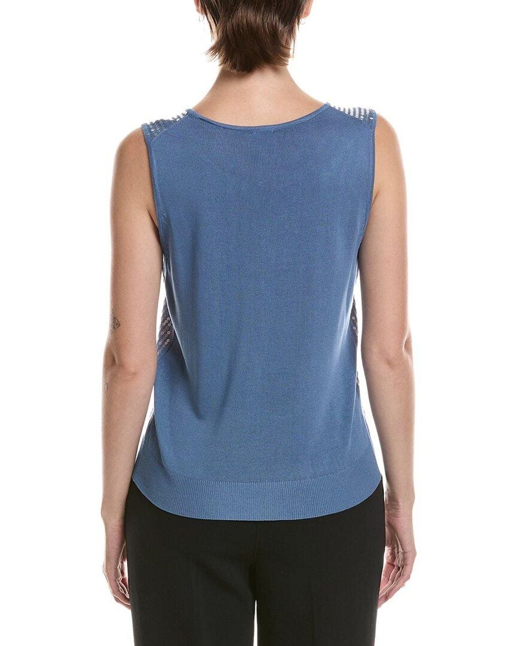 Anne Klein Blue Sequin Top