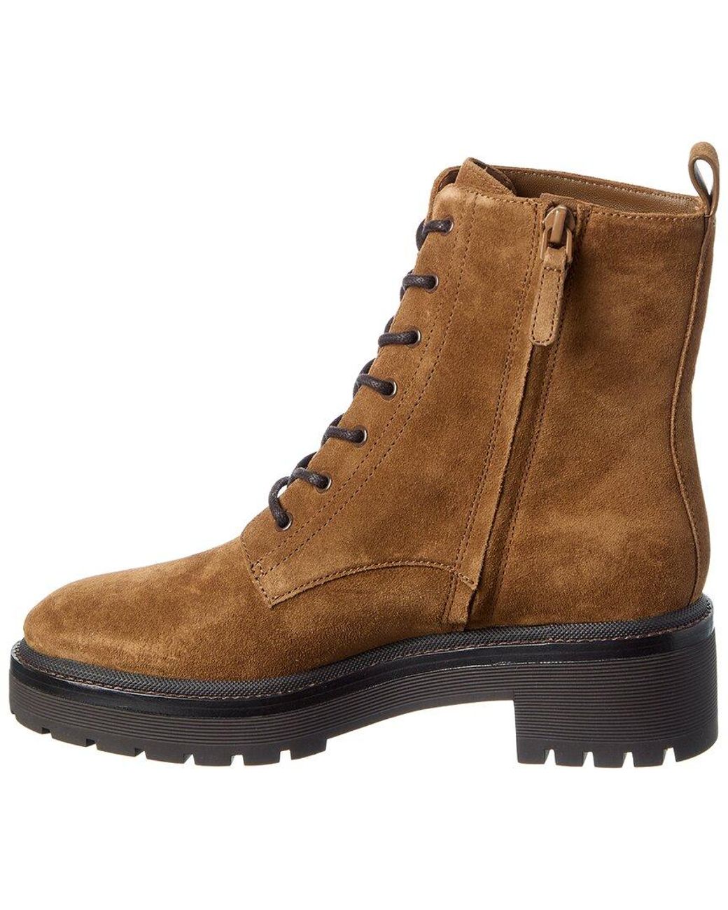 Tory Burch Brown Miller Lug Sole Suede Bootie